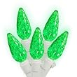 Set of 70 Green LED C6 Christmas Lights - White Wire