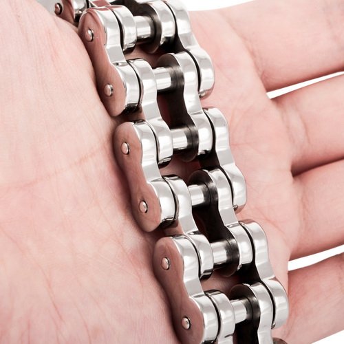 Justeel Jewelry Silver Big Chain Link Stainless Steel Men Bracelet