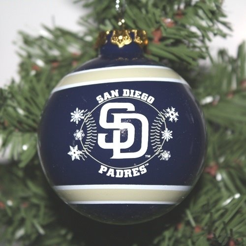San Diego Padres 2011 Snowflake Glass Ball Ornament
