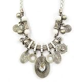 SG Paris Necklace 36cm+Ext Antic Silver White Argente Necklace Necklace Metal Bargains Women Ethno Glam Fashion Jewelry / Hair Accessories Z Others