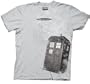 �Dr Doctor Who TARDIS Adult Ice Grey Tee T-Shirt, Small