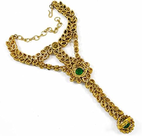 Traditional Indian Ethnic Jewelry Gold Tone Haath Phool Bracelet Designer Jewelry gift