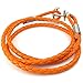 KONOV Mens Womens Braided Leather Bracelet, Anchor Bangle, Orange Silver