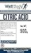 Citric Acid Powder - Fine Granular - 100% Pure Anhydrous - Pharmaceutical Grade Quality 500 gram