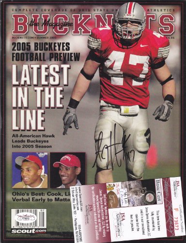 A.J. Hawk Ohio State Buckeyes Sports Illustrated Si Signed Autographed Magazine Jsa Coa Matching Numbers