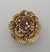 Estate Tiffany 18k Yellow Gold French Ruby And Diamond Retro Pin