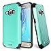 Galaxy J1 (2016) Case, Samsung AMP 2 Case, Samsung J120 Case, Galaxy Express 3 Case With TJS Tempered Glass Screen Protector, Slim Rugged Duo Hybrid Shockproof Aluminum Metal case (Teal)