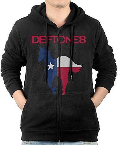 Men's Deftones Metal Band Full-Zip Hooded Sweatshirt With Kangaroo Pocket
