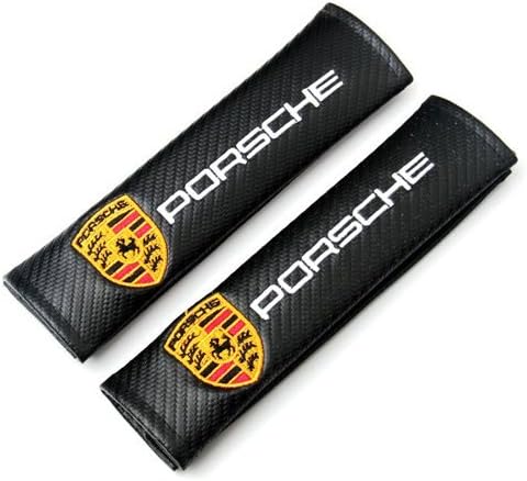 New Carbon Fiber Car Seat Belt Covers Shoulder Pads Pair for Select Brands (Porsche)