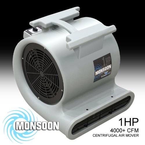 Monsoon Air Mover Blower by Summit Air 1HP 4000+ CFM Monster Floor Carpet Dryers