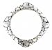 Bracelet - B145 - Bangle Style - Designer Inspired Stretch - Heart Pattern ~ Silver Tone Metal