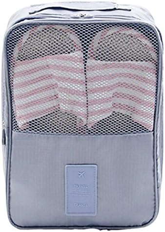 Shoe Bag OriDecor 3 Layer Multiple Purpose Shoe Bag, Water Proof Storage Shoe Bag with 1 Large Bag and 2 Zipper Mesh Bag, Convenient for Business Trip, Travel, Camping or Home Storage, Dark Grey