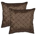 Home Monaco Pleat Toss Pillow - Brown (18x18")