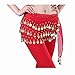Tzou Red Belly Dance Skirt Hip Scarf