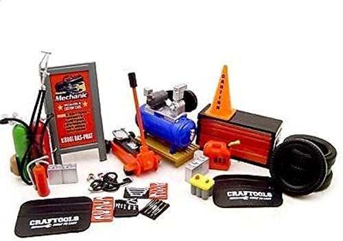MECHANIC GARAGE ACCESSORIES TOOLS SET 23PC 1/24 MODEL BY UNIQUE REPLICAS 18415