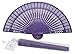 Quasimoon PaperLanternStore.com 8 Inch Dark Purple Chinese Folding Wood Panel Hand Fan w/White Organza Bag for Weddings
