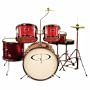 GP55 Child Size Junior Drum Set with Seat, Sticks & Cymbals - Wine Red