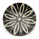 Flower Stripe Plate - Black Glaze||AFTHB