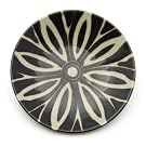 Flower Stripe Plate - Black Glaze||AFTHB