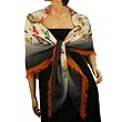 Vibrant Colors Butterfly Light Sheer Spring Big Square Summer Scarf Shawl Navy