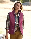 Zig-zag-quilted Reversible Vest, Berry, Large