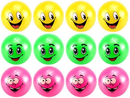Set of 12 7" Silly Face Children's Kid's Toy Play Ball, Perfect for Indoor/ Outdoor Play, Add On for Sports Playsets