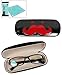JAVOedge Mustache Eyeglass Case and Bonus Free Soft Microfiber Lens Cleaning Cloth