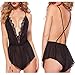 EVEROVE Women's Sexy Babydoll Lingerie Transparent Lace Dress