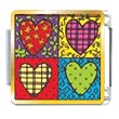 Pugster Heart Quilt Photo Italian Charm Bracelet