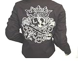 Lucky 13 Goth King Jacket Crowned Skull Crossbones design Ladies Lucky 13 Jacket, Ladies Goth Jacket