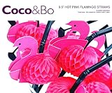 10 x Coco&Bo - Mango Bay Hot Fuchsia Pink Flamingo Straws - Cocktail Accessories - Hawaiian Luau Beach Party / Hen Night / Alice in Wonderland Queen of Hearts Mad Hatter Tea Party