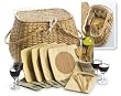 4-Person Eco-Friendly Natural Willow Picnic Basket with Bamboo Plates & Utensils