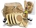 4-Person Eco-Friendly Natural Willow Picnic Basket with Bamboo Plates & Utensils