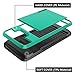 Vofolen Galaxy S6 Case, Anti-Shock Hybrid Bumper Armor Galaxy S6 Wallet Case Snap-on Soft Rubber Cover Protective Hard Shell with Card Holder Slide Slot Cover for Galaxy S6 (Green)