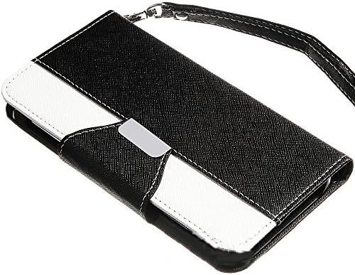 myLife Obsidian Night Black and White - Classic Design - Koskin Faux Leather (Card, Cash and ID Holder + Magnetic Detachable Closing) Slim Wallet for NEW Galaxy S5 (5G) Smartphone by Samsung (External Rugged Synthetic Leather With Magnetic Clip + Internal Secure Snap In Hard Rubberized Bumper Holder)
