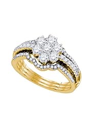 1.04CT DIAMOND FLOWER BRIDAL SET