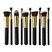Unimeix 10 pcs Premium Synthetic Kabuki Makeup Brush Set Cosmetics Foundation Blending Blush Eyeliner Face Powder Brush Makeup Brush Kit (Black Golden)