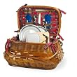 Sandringham 21in. Rattan & Bamboo Basket w/ Deluxe Service For 2 (Red Tartan)