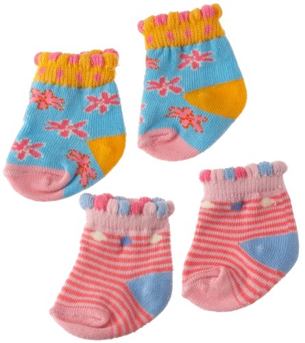 Childrens Toyshop  Toys : Zapf Creation Baby Born Socks - 2 pairs Pink Stripes & Blue (801611)