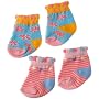 Zapf Creation Baby Born Socks - 2 pairs Pink Stripes & Blue (801611)
