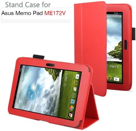 Exact PU Leather Case Cover With Stand for ASUS MeMO Pad ME172V 7-Inch Android Tablet Red