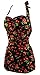 Cocoship Vintage Inspired Boy-Leg One Piece Sheath Cherry Rose Floral Maillot Swimsuit(FBA)