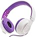 BestGot Headphone with Microphone for Travel Work Running Sport Kids Women Headphones Headset for Music Gaming Premium Mesh Cable Deluxe for iphone and Android Devices White/Purple