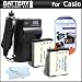 2 Pack Battery And Charger Kit For Casio Exilim EX-ZR100, EX-H30 Digital Camera Includes 2 Extended (2200 mAh) Replacement Batteries For Casio NP-130 + Ac/Dc Travel Charger + LCD Screen Protectors + MicroFiber Cleaning Cloth
