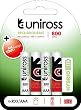 Uniross Hybrio Pre-charged 4 X AAA 800 Series Rechargeable Batteries