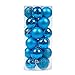 KIStore 24pcs Multicolor Decorative Snow White and Silver Theme Decorative Balls, 1.57-Inch, Blue