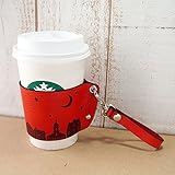 ［ミリュ］ 夜景 革 コーヒーカップスリーブ （イタリアンレザー／キャロット）