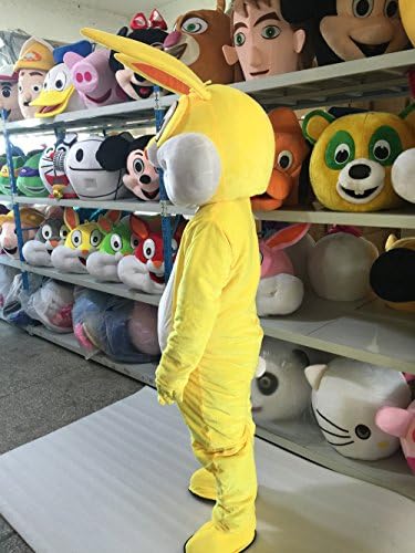 Forum Deluxe Plush Bunny Rabbit Halloween Party Mascot Costume (One Size, yellow )