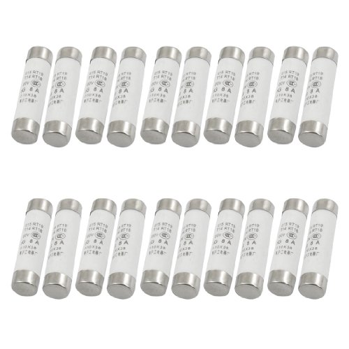 uxcell® 20 Pcs 500V 8A Cylinder Cap Ceramic Fast Blow Fuse Links 10x38mm