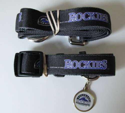 Colorado Rockies Pet Accessories Set - Large (6' Leash, Collar, and ID Tag)